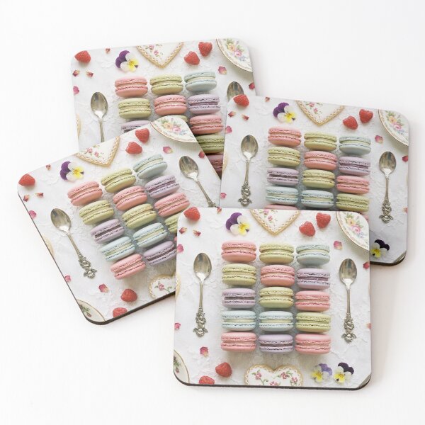 Item preview, Elegant Pastel Macaron & Cookie Flat Lay on Lace designed and sold by SavinMercantile.