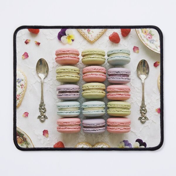 Item preview, Elegant Pastel Macaron & Cookie Flat Lay on Lace designed and sold by SavinMercantile.
