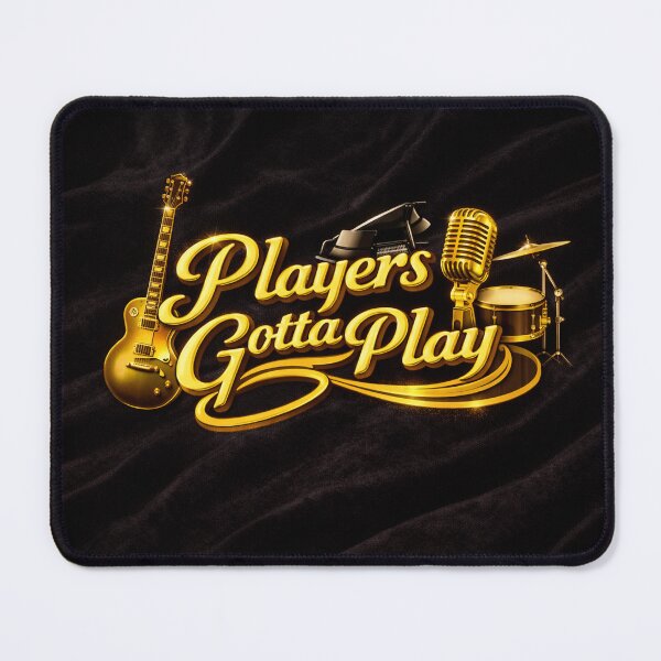 Item preview, Players Gotta Play – Gold Musician Statement on Velvet designed and sold by MySheetMusicArt.