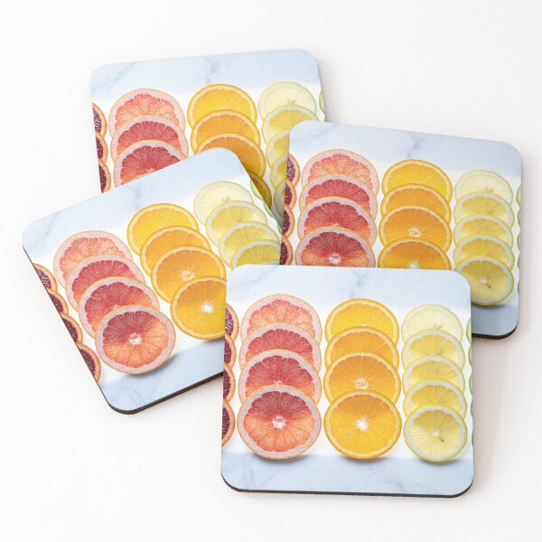 Item preview, Backlit Citrus Slice Gradient Knolling on Marble designed and sold by SavinMercantile.