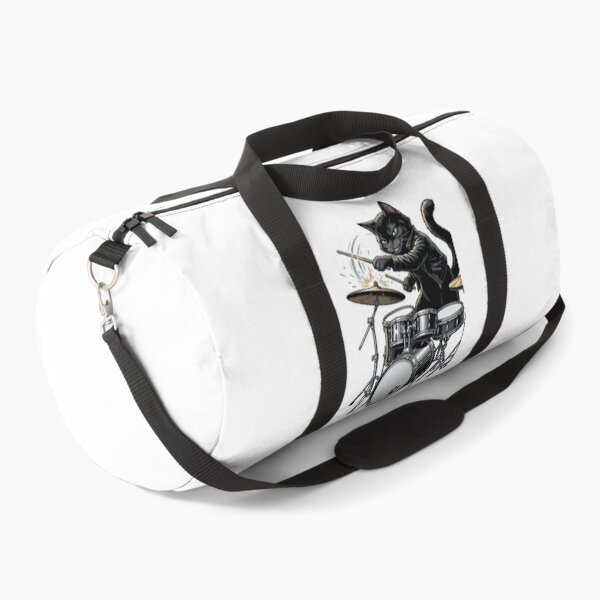 Item preview,  Sassy Black Cat Playing Drums Funny Feline Rocker designed and sold by Quillway.