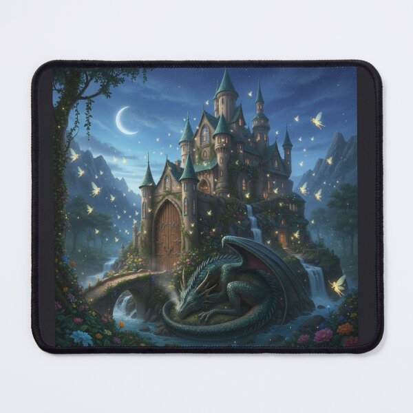 Item preview, Enchanted castle with a dragon guarding the entrance designed and sold by Fantasy-Charm.