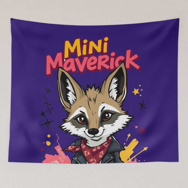 Item preview, Mini Maverick Cool Coyote in Leather Jacket - Playground Punk Kids Rebel Design designed and sold by Amplify-n-Co.