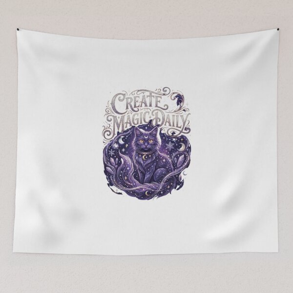 Item preview, Create Magic Daily Mystical Cat Celestial Stars Moon designed and sold by Quillway.