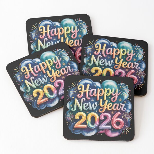 Item preview, Happy New Year 2026 Colorful Watercolor Celebration designed and sold by SoftStyleStudio ⭐⭐⭐.