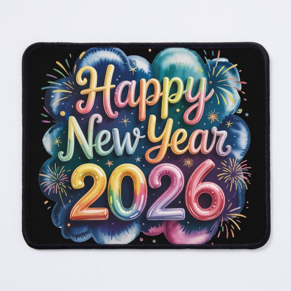 Item preview, Happy New Year 2026 Colorful Watercolor Celebration designed and sold by SoftStyleStudio ⭐⭐⭐.