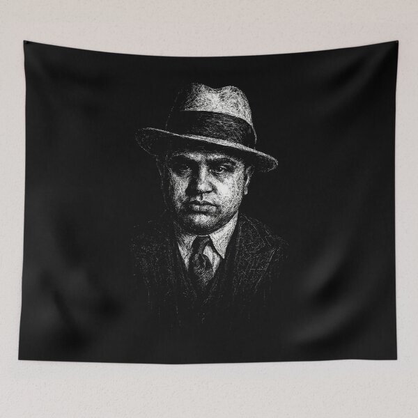 Item preview, Al Capone Distressed Gothic Gangster Portrait designed and sold by Mortisigil.