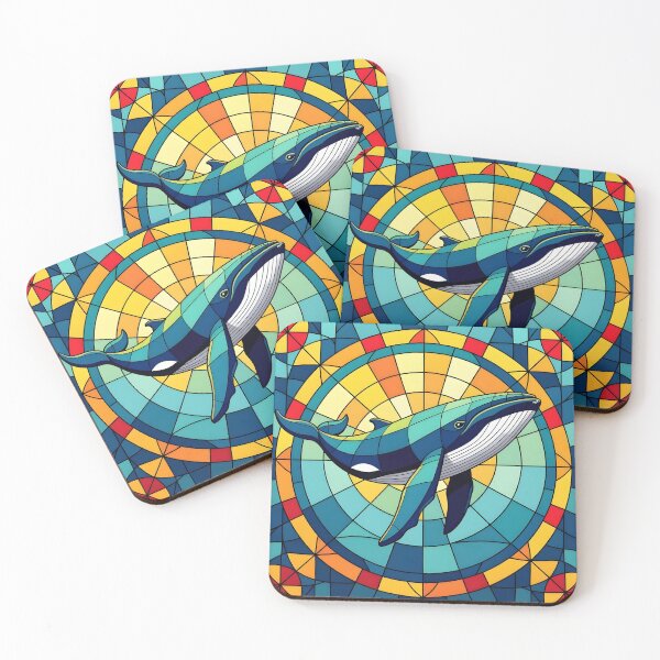 Item preview, Stained Glass Whale designed and sold by ChanceTwoArt.