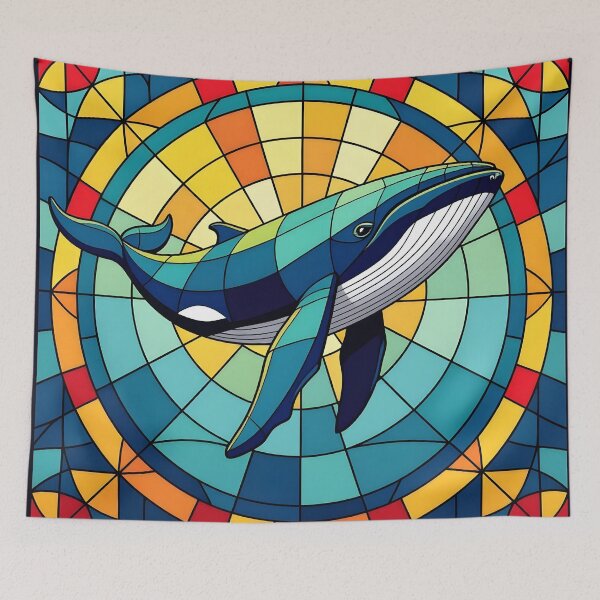 Item preview, Stained Glass Whale designed and sold by ChanceTwoArt.