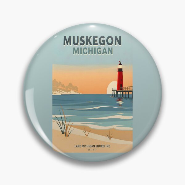 Item preview, Muskegon Michigan Lighthouse Sunset designed and sold by American Travels.