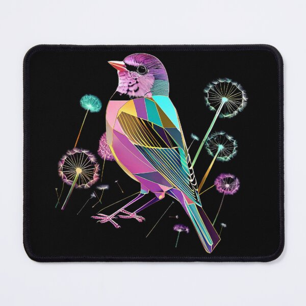 Item preview, Abstract Geometric Sparrow in Pastel Tones with Dandelions – Artistic Bird Design designed and sold by Naturalite19.