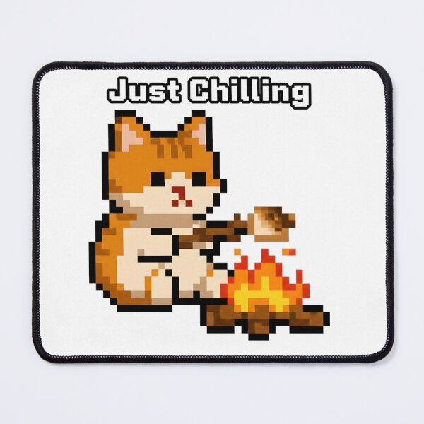 Item preview, Cute Pixel Cat Campfire - Retro 8-Bit Pixel Art Cat Sprite designed and sold by ArtisimoSHOP.