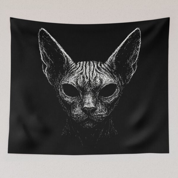 Item preview, Distressed Sphynx Cat Head – Creepy Hairless Kitty designed and sold by Mortisigil.