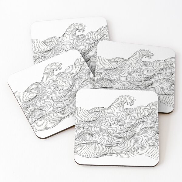 Item preview, Minimalist Ocean Wave Line Art Simple Abstract Landscape designed and sold by Design_Your_Day.