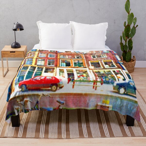 Item preview, Crooked House Amsterdam - Vibrant Canal Life designed and sold by daweave77.
