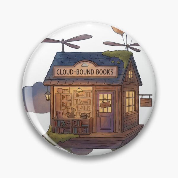 Item preview, Floating Bookshop Illustration – Whimsical Cozy Fantasy Art designed and sold by Like Elsewhere.