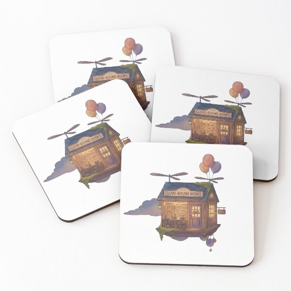 Item preview, Floating Bookshop Illustration – Whimsical Cozy Fantasy Art designed and sold by Like Elsewhere.