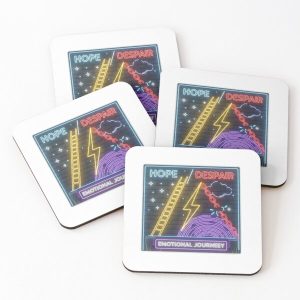 Item preview, Hope vs. Despair Retro Neon Emotional Journey Design designed and sold by Tily360.