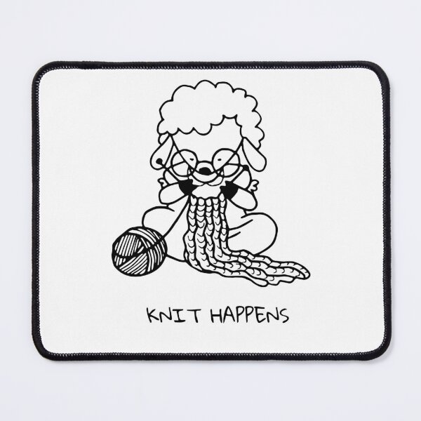 Item preview, Knit Happens – Minimal Dark Knitting Humor designed and sold by Pukisdaizi.