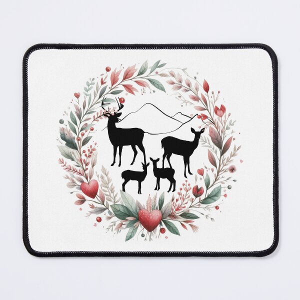 Item preview, Family of Deer in a Valentine wreath designed and sold by Rusty Pine.