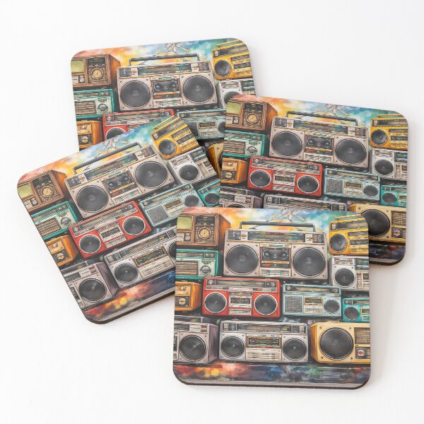 Item preview, Vibrant mural of retro radios and boomboxes designed and sold by PIXEL POP DESIGNS - Beyond the Norm!.