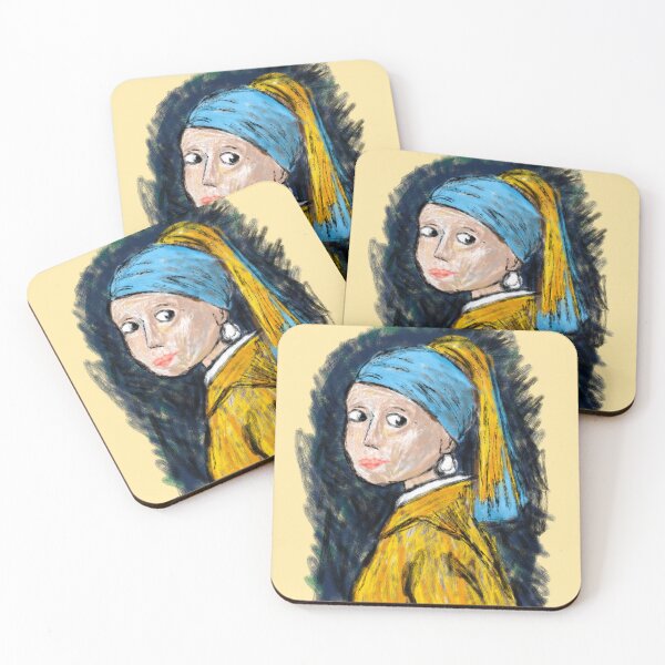 Item preview, Girl With A Pearl Earring in Crayon  designed and sold by Kate Miller Illustrator.