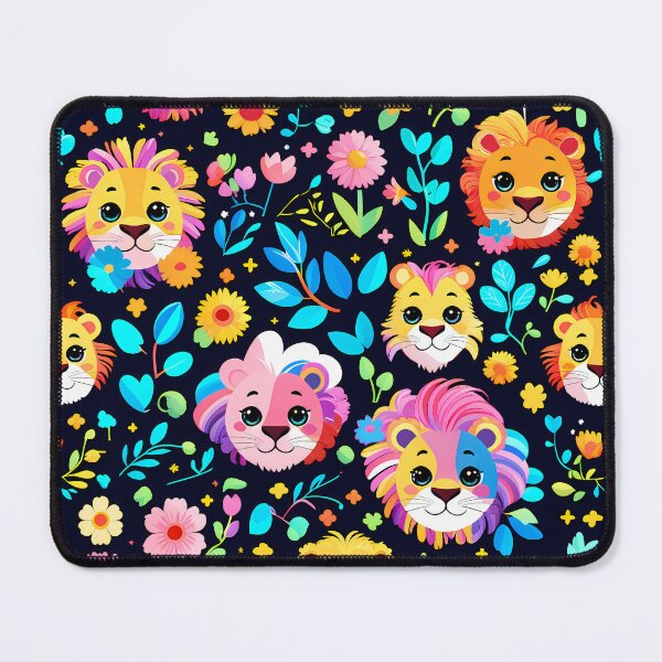 Artikelvorschau, Buntes Dschungel-Kawaii-Löwenmuster entworfen und verkauft von Blooms & Paws Haven .