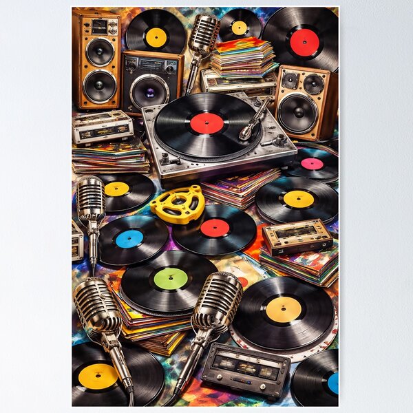Item preview, Retro vinyl and audio collection illustration for any music buff designed and sold by PIXEL POP DESIGNS - Beyond the Norm!.
