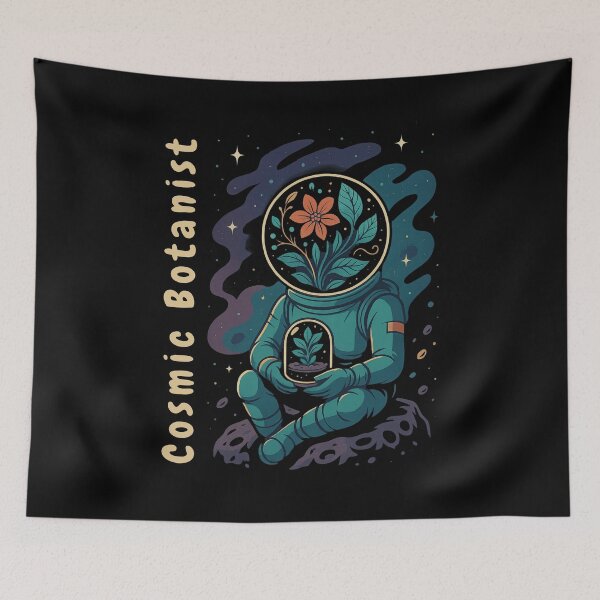 Item preview, Cosmic Botanist – Surreal Space Garden Illustration designed and sold by Design_Your_Day.