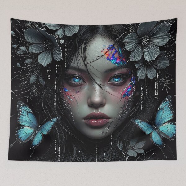 Item preview, Bioluminescent Bloom: Cracked Porcelain Dream designed and sold by Insomnia Art Designs.