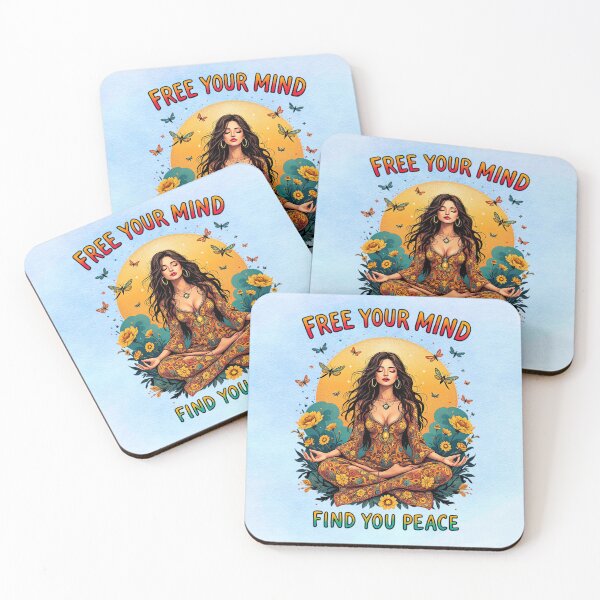 Item preview, Free Your Mind, Find Your Peace | Bohemian Yoga Sun & Nature Design designed and sold by MysticOzzy.