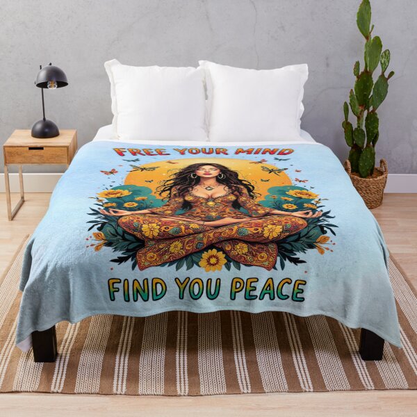 Item preview, Free Your Mind, Find Your Peace | Bohemian Yoga Sun & Nature Design designed and sold by MysticOzzy.