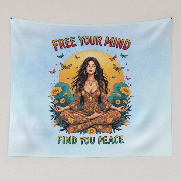 Item preview, Free Your Mind, Find Your Peace | Bohemian Yoga Sun & Nature Design designed and sold by MysticOzzy.