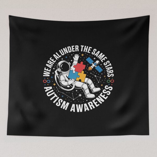 Item preview, Autism We are All Under The Same Stars Space Astronaut designed and sold by duolastgend.