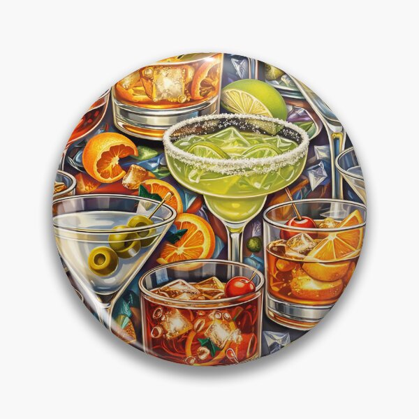 Item preview, Classic Cocktails illustrated collage: Classic Cocktails – Illustrated Bar Drink Collage designed and sold by PIXEL POP DESIGNS - Beyond the Norm!.