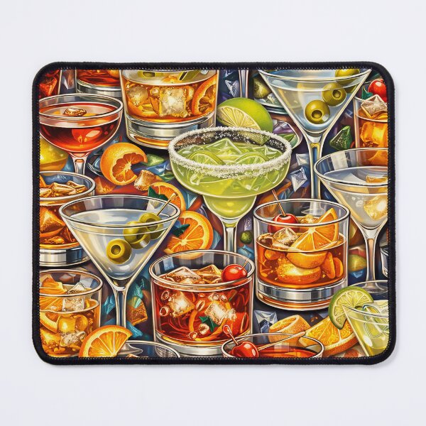Item preview, Classic Cocktails illustrated collage: Classic Cocktails – Illustrated Bar Drink Collage designed and sold by PIXEL POP DESIGNS - Beyond the Norm!.