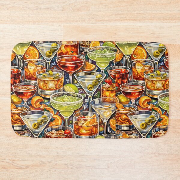 Item preview, Classic Cocktails illustrated collage: Classic Cocktails – Illustrated Bar Drink Collage designed and sold by PIXEL POP DESIGNS - Beyond the Norm!.