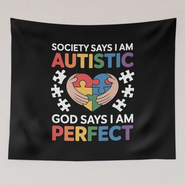 Item preview, God Says I Am Perfect - Autistic Puzzle Autism Awareness designed and sold by duolastgend.