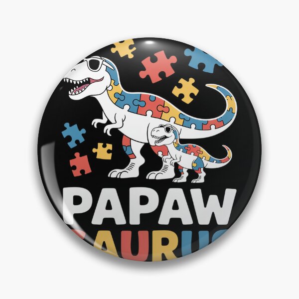 Item preview, Papaw Saurus Autism Awareness Autistic Dinosaur Family designed and sold by duolastgend.