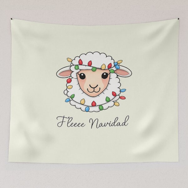 Item preview, Sheep with Christmas lights around it designed and sold by LuloCreative.