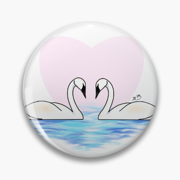 Item preview, Swans with a Heart in the background designed and sold by HBOriginalsArt.
