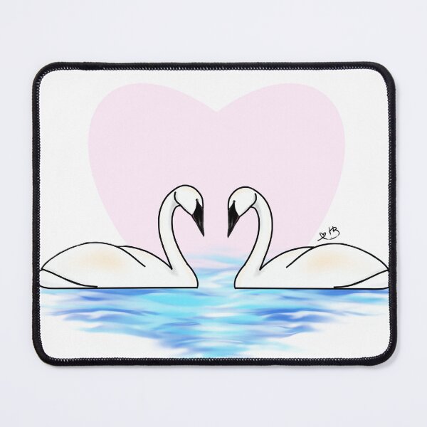 Item preview, Swans with a Heart in the background designed and sold by HBOriginalsArt.