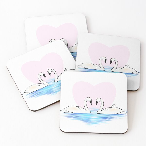 Item preview, Swans with a Heart in the background designed and sold by HBOriginalsArt.