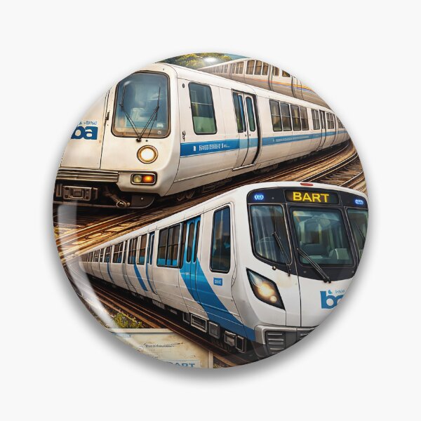Item preview, BART Trains Crossing the Bay illustrated poster designed and sold by PIXEL POP DESIGNS - Beyond the Norm!.