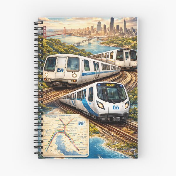 Item preview, BART Trains Crossing the Bay illustrated poster designed and sold by PIXEL POP DESIGNS - Beyond the Norm!.