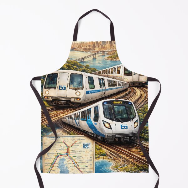 Item preview, BART Trains Crossing the Bay illustrated poster designed and sold by PIXEL POP DESIGNS - Beyond the Norm!.