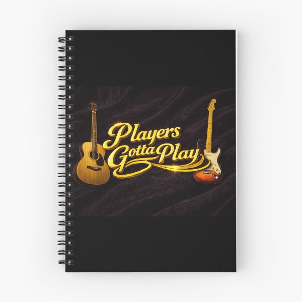 Item preview, Players Gotta Play – Gold Guitar Design on Black Velvet designed and sold by MySheetMusicArt.