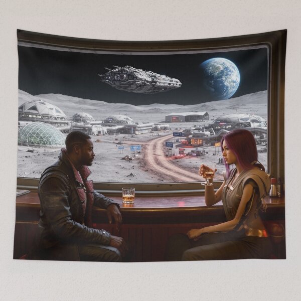 Item preview, Moon base, cyberpunk bar designed and sold by aykiradesigns.