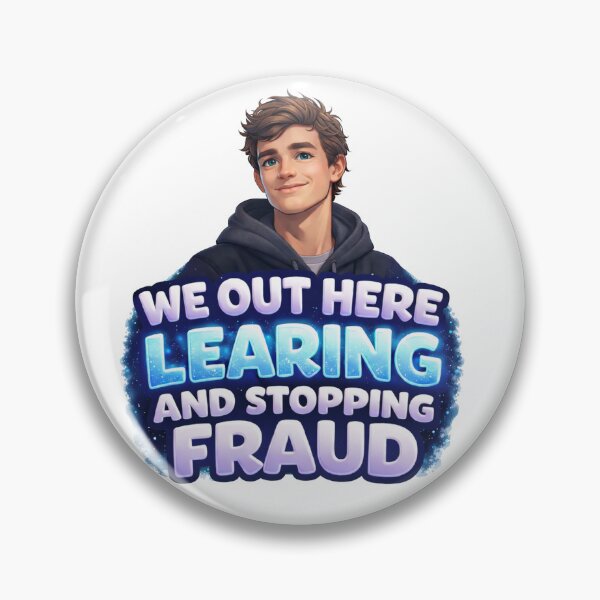 Item preview, WE OUT HERE LEARING & STOPPING FRAUD — Icy Bubble Letter Meme designed and sold by The Freedom Forge.