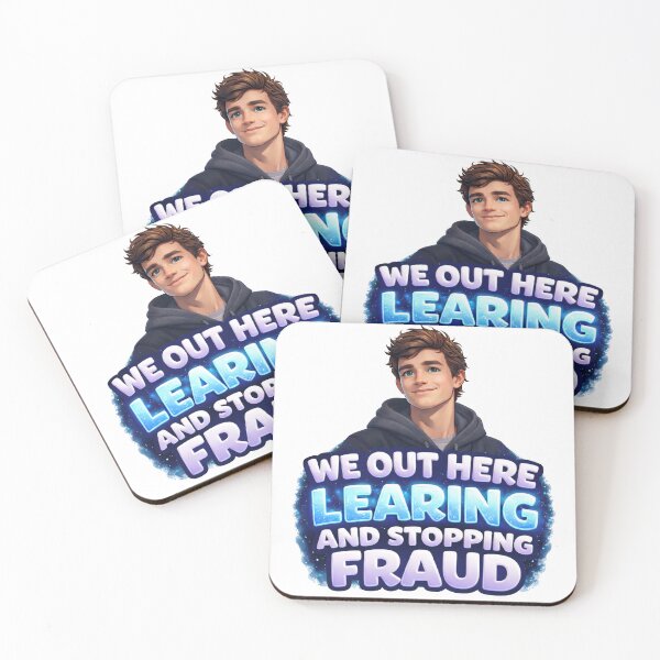 Item preview, WE OUT HERE LEARING & STOPPING FRAUD — Icy Bubble Letter Meme designed and sold by The Freedom Forge.